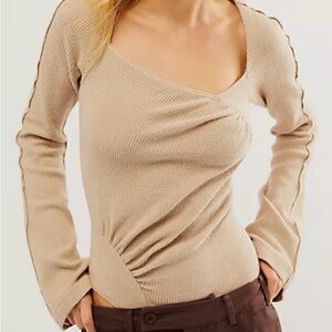 Free People Tan Bodysuit